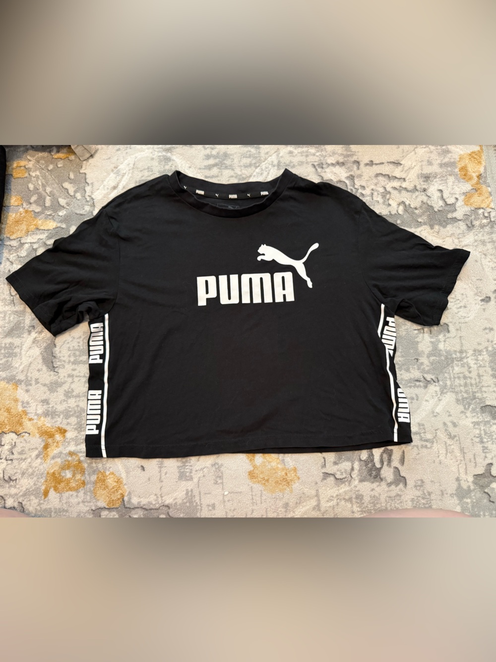 Puma Black Tee with White Logo Detail